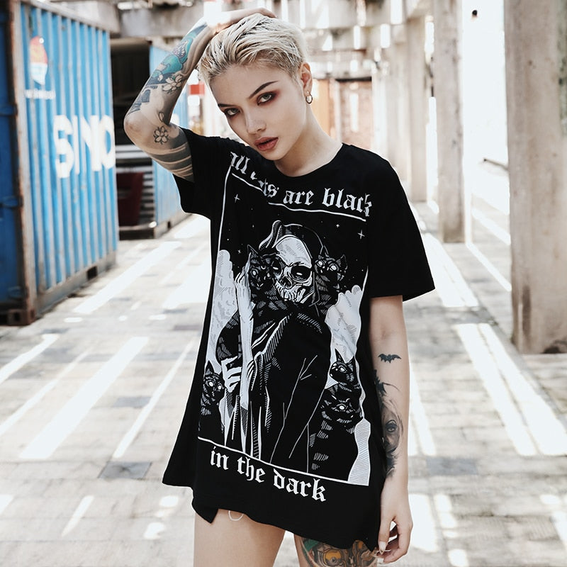 T-shirt gothique étoile avec manchettes